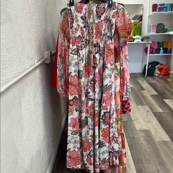 🍁🌷Misa Los Angeles Pink Strapless Sundress Resort Wear - Picture 2 of 5